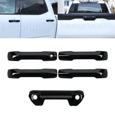 Gloss Black Door & Tailgate Handle Covers Overlay For Toyota Tundra 2022-2026