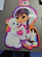Lisa Frank 1990 Vintage Girl, Penguin, Polar Bear glitter cutout new set of 4