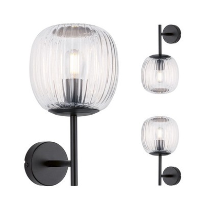 Selection Bathroom Wandleuchte Ruya IP44 E14 230V max. 20W dimmbar Glas, Schwarz