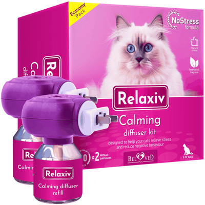 Beloved Pets RELAXIV Natural Cat Calming Pheromone Diffuser. Improved No Stress