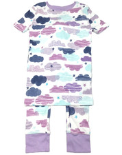 Kirkland Signature Girl's Cloud Graphic Pajama Set, White Multi , Size-8/8