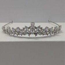Believe by Brilliance Tiara Silver Plate Cubic Zirconia Bridal Formal Modern