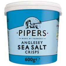 600g Tub of Pipers Anglesey Sea Salt Crisps