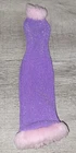 Vintage Barbie Mattel 2001 Travel in Style Purple & Pink Fur Trim Evening Dress