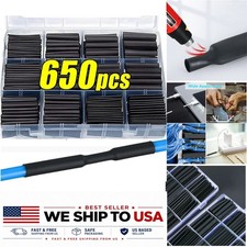 Heat Shrink Tubing Kit 650pcs, 2:1 Ratio Wire Wrap Cable Insulation Sleeves,