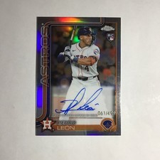 2025 Topps Chrome - Rookie Autographs Pedro Leon #RA-PL Refractor /499 (AU, RC)
