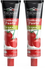 Tuscanini Organic Tomato Paste Tube 4.6oz 2 Pack | Double Concentrate 100% It...