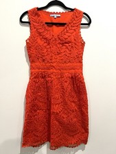 Antonio Melani Red Embroidered Lace Sleeveless Short Dress Size 4