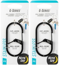 Nite Ize G-Series Dual Chamber Carabiner 4 - Black 2-Pack 