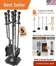 Set attrezzi per camino moderno in ferro battuto 31 pollici - perfetti per regali di Natale