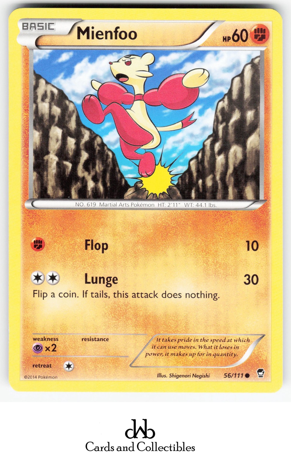 XY - Furious Fists #56/111 Mienfoo Common Lightly played