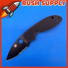 New Spyderco Efficient Knife Combo Edge Blade Black G-10 Handle - C216GPSBBK