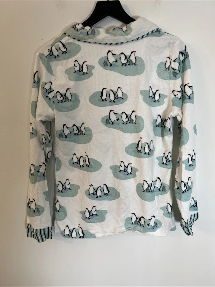 Conjunto de pijama Munki Munki para mujer talla pequeña pantalones de franela manga larga pingüinos Foto 3 de 4