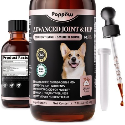 Joint Supplement for Dogs  10 in 1 Hip and Joint Supplement Drops with Hyalur...