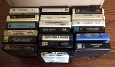 VINTAGE 8 TRACK TAPE LOT OF 19 MOTOWN  DISCO SUMMER WONDER COMMODORES UNTESTED