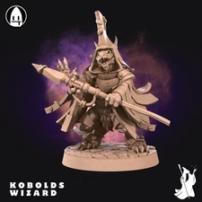 Kobold Wizard DnD Bite the bullet DnD Miniature 28mm 32mm RPG Mini 3D Print