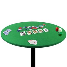 Poker Card Games Green Felt Fitted Round Cloth Cover Fits to 36" to 42" Table