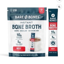 Bare Bones Beef Bone Broth Sticks, 0.53 Ounce (Pack of 12)