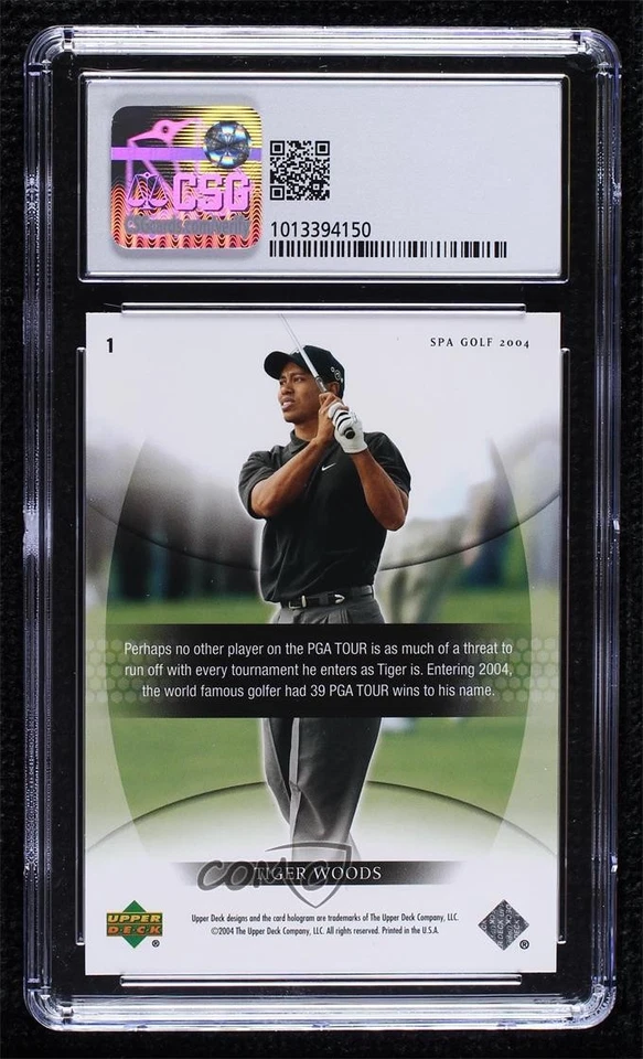 2004 SP Authentic Tiger Woods #1 CSG 9 Mint - Image 2 of 2