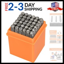 37pcs Metal Stamping Kit, 3mm1/8" Number and Letter Stamp Set, Include Artist...