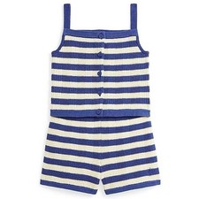 Polo Ralph Lauren Girl's Knit Striped Top  Shorts Set sz L 12-14 Scandi Girl