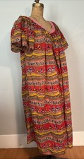Vintage 1970  s Midi Kaftan Muumuu Beach Lightweight One Size Read