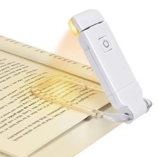 USB Rechargeable Clip On Book LED Light Dimmable Lamp for Reading in Bed.