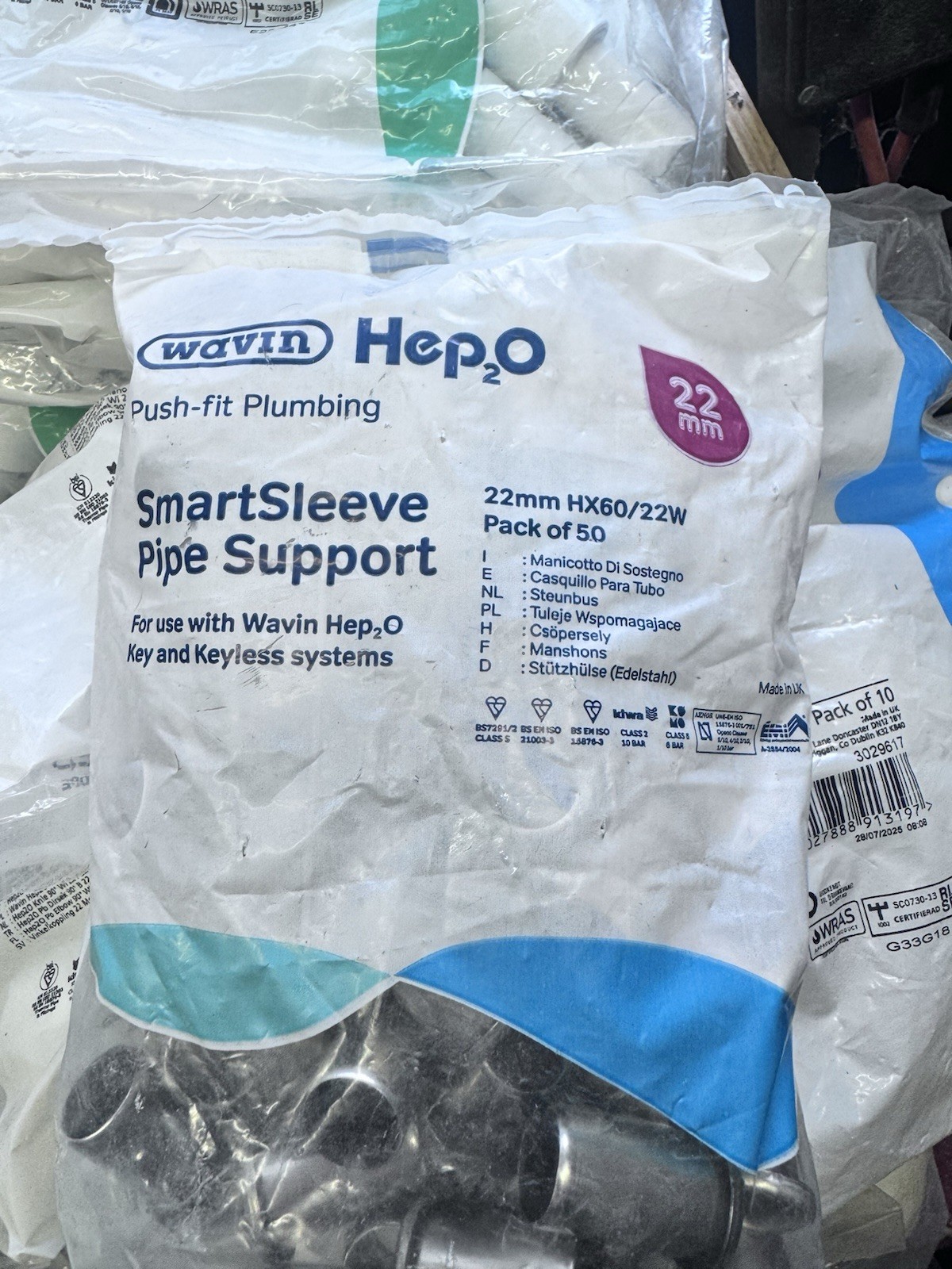 Hep20 22mm pipe inserts