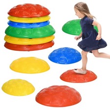 Six-Piece Kids Stepping Stones, with Non-Slip Mats, Balance River Stones