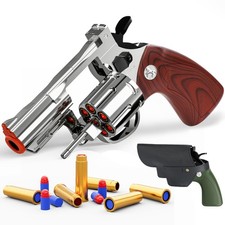 Revolver Toy Gun  Holster Set - EVA Foam Soft Bullets Small, Wood Patteren
