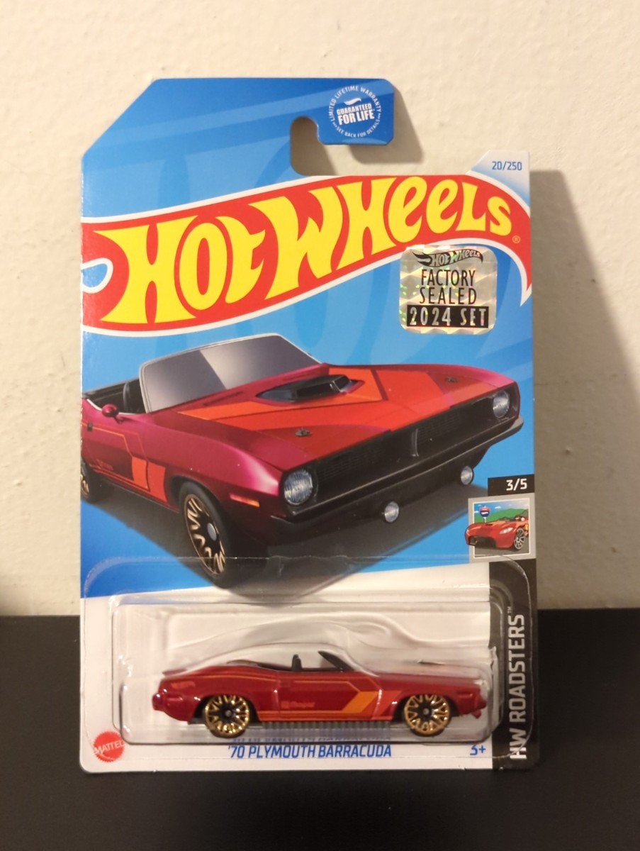 Hot Wheels 2024 1970 Plymouth Barracuda Red HW Roadsters Factory