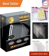 200 Count Clear Sheet Protectors - 4 Mil Top Load Design for Easy Access