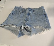 Levi's Premium 501 Vintage Style Cutoffs Light Wash W30. Button Closure