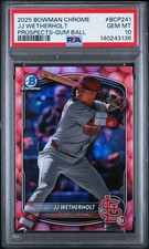2025 Bowman Chrome JJ Wetherholt Gumball Snack Pack Refractor PSA 10 Gem Mint