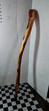 Custom 33" Hiking Walking Stick Cane Curved Light Finish Over Natural Wood