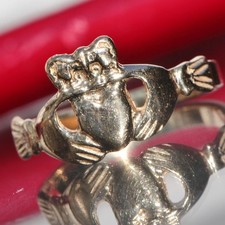 14k yellow gold ring Irish claddagh size 5.75 vintage handmade 2.10gr N2726C