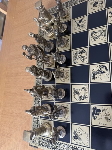 Ornate Greek Chess Board And Figures - Picture 3 of 3