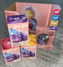Gui Gui Slime  (lot of 3)COLORS (Purple/Clear Pink/Gloss Yellow/Cloud) & Display