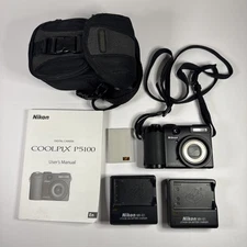 Nikon Coolpix P5100 Black Compact Digital Camera 12.1MP Optical Zoom 3.5x READ!!