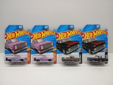 Lot of 4 - Hot Wheels 1983 Chevy Silverado Custom '62 Chevy Pickup 2026 L case