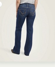 Ariat Mid Rise Trouser with Wide Leg cut in the Irvine Wash 28 R