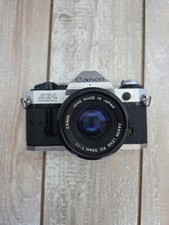 Chrome Canon AE-1 Program SLR Camera 50mm Lens