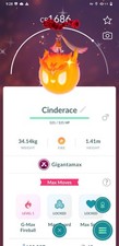 Pok mon Shiny Cinderace Gigantamax Gmax - GO Read description