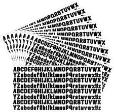 1/2 Inch Black Letter Sticker, 2080 Pieces Self-Adhesive Vinyl Alphabet