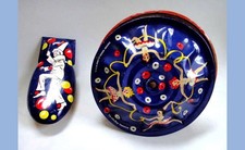 LOT antique 2 early TIN NOISE MAKERS /CLICKER kirchof LIFE OF PARTY CLOWN,DANCE