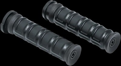Kuryakyn Dillinger Grips Pair Blk Ribbed Rubber Ultra Limited 10-21