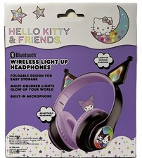 Hello Kitty and Friends KUROMI Wireless Light Up Headphones Bluetooth w/Mic NEW