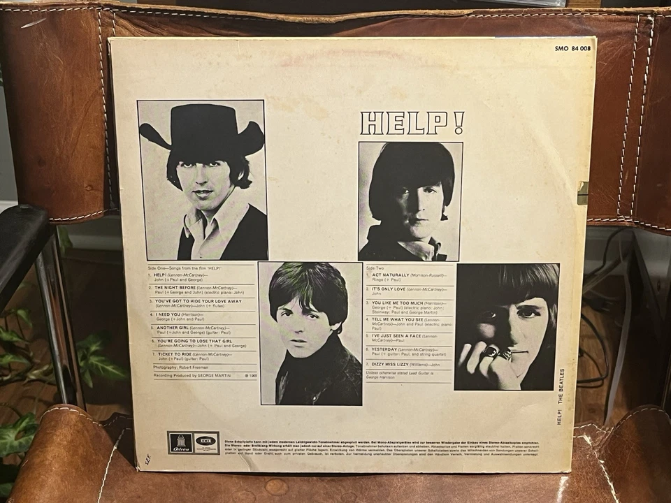 THE BEATLES Help! First Pressing STEREO LP Original Inner German Import VG/VG+ - Imagem 2 de 4