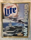 Miller Lite Navy Proud Military Advertising Hanging Beer Mirror Sign — photo 1