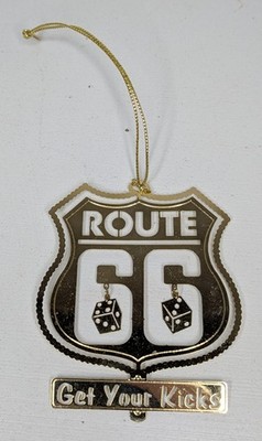 Nations Treasure Route 66 Get Your Kick 24K Gold Plated Brass Christmas Ornament